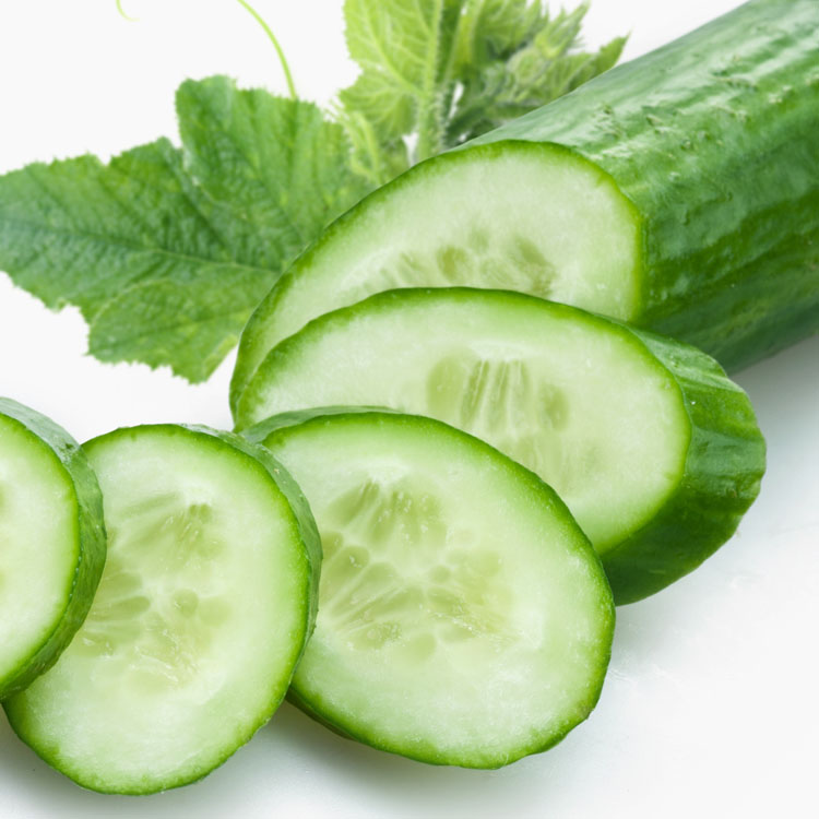 Cucumber and slices isolated on a white background
